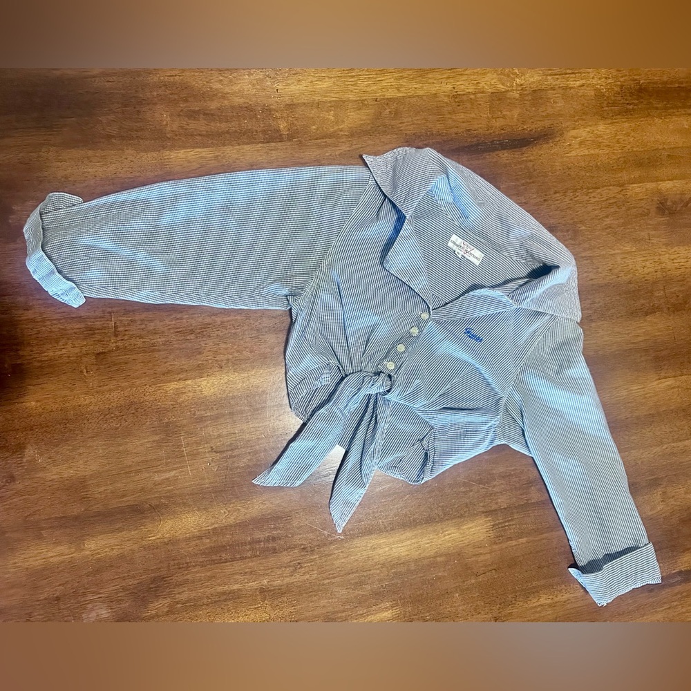 Guess by Marciano Classic Blue  Button up Crop Top Blouse